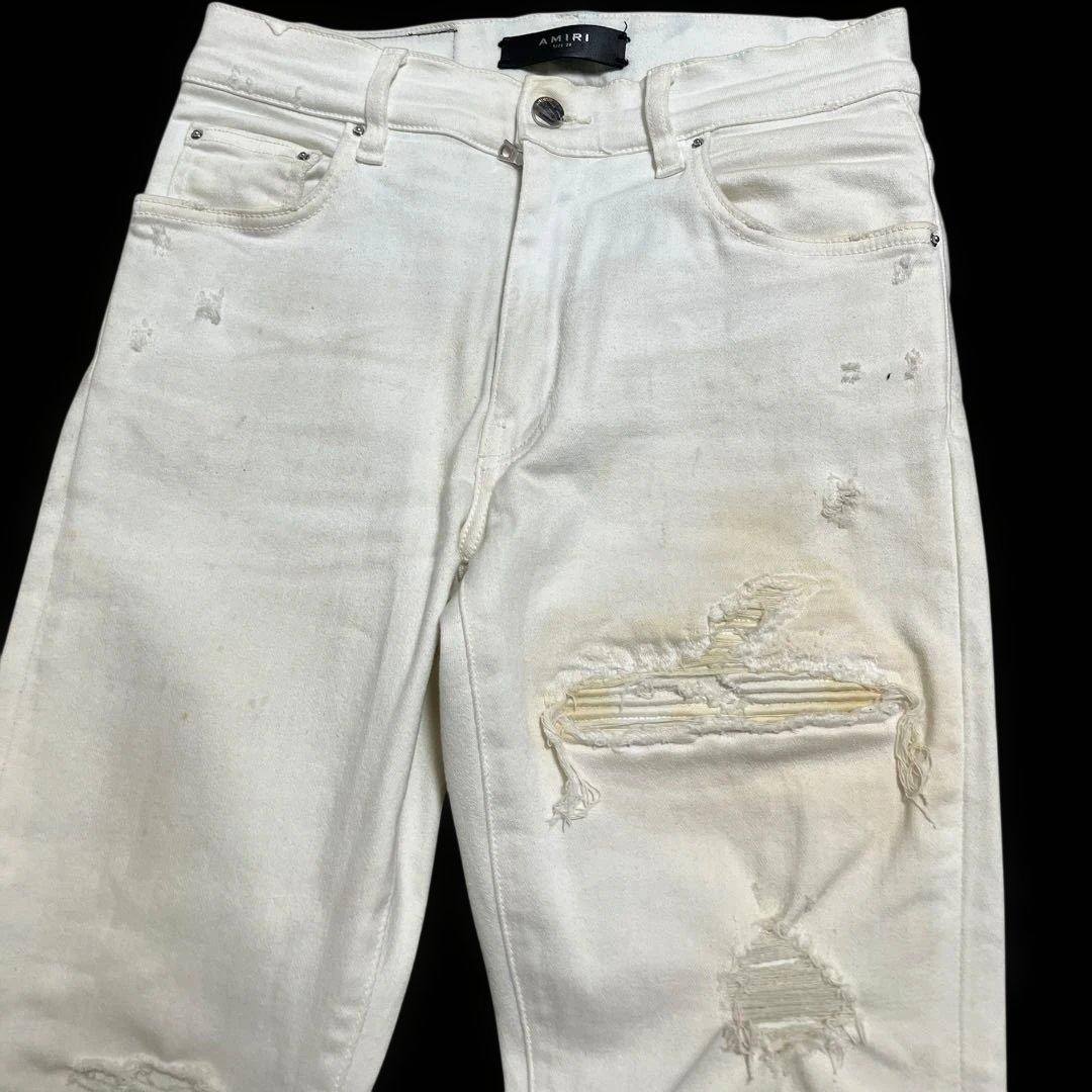 【最安値】【美品】AMIRI MX1 アミリ ホワイト スキニーデニム