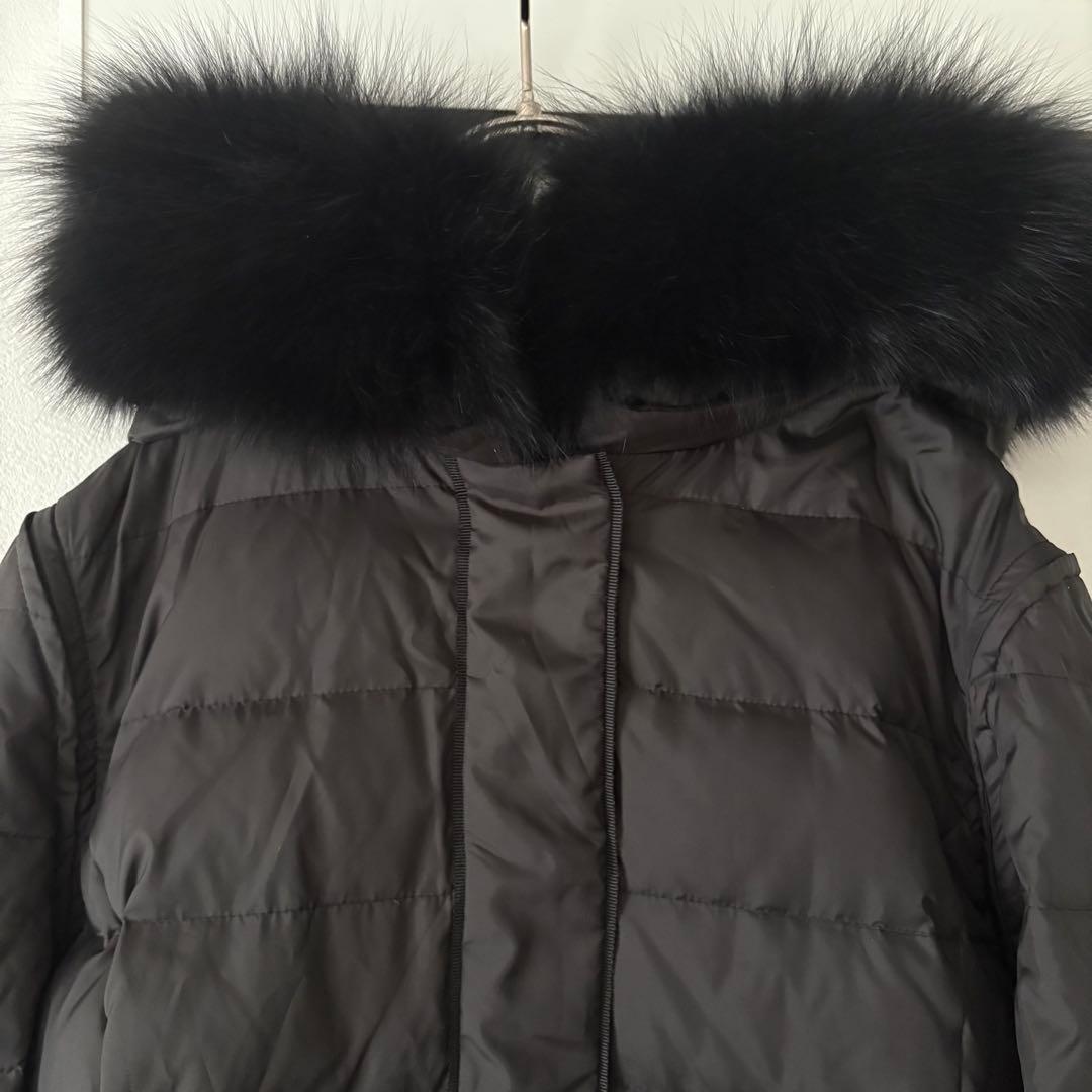 Chesty フォックスファー 4way ダウンコート ベスト可 黒 サイズ0