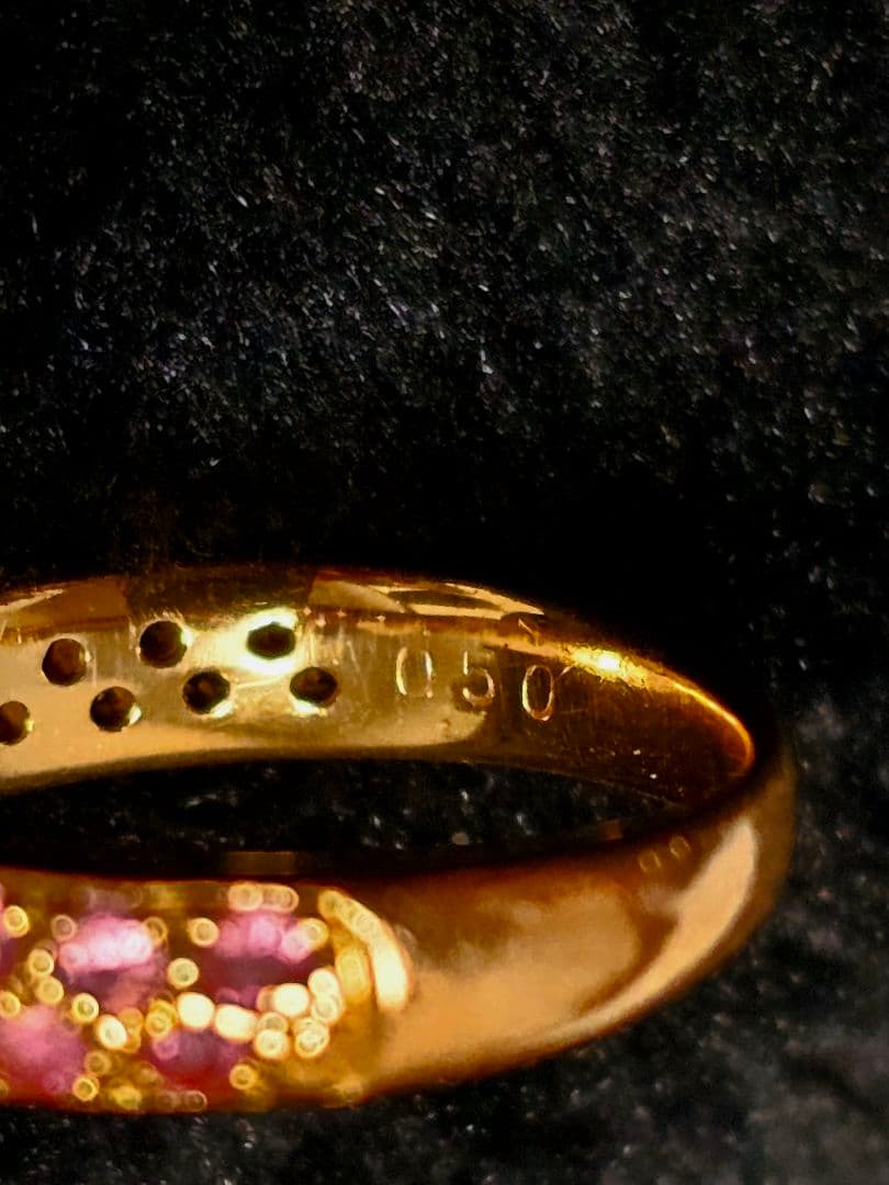 佐藤京子 K18 PG750 ピンクサファイア ルビー パヴェリング