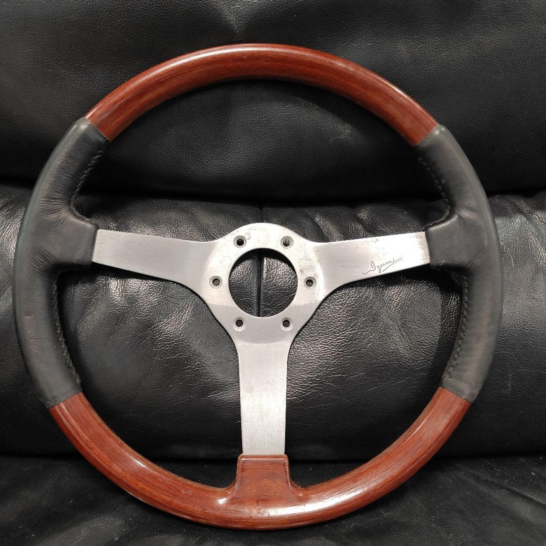 h*x様 Izumi ハンドル ウッド レザー 3本スポーク