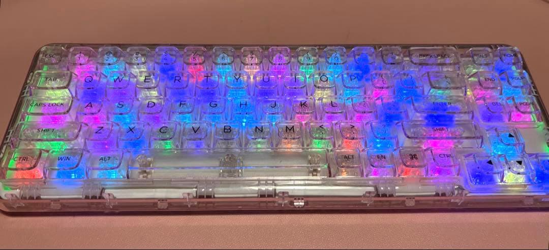 【美品】YUNZII X71 メカニカルゲーミングキーボード（ピンク）