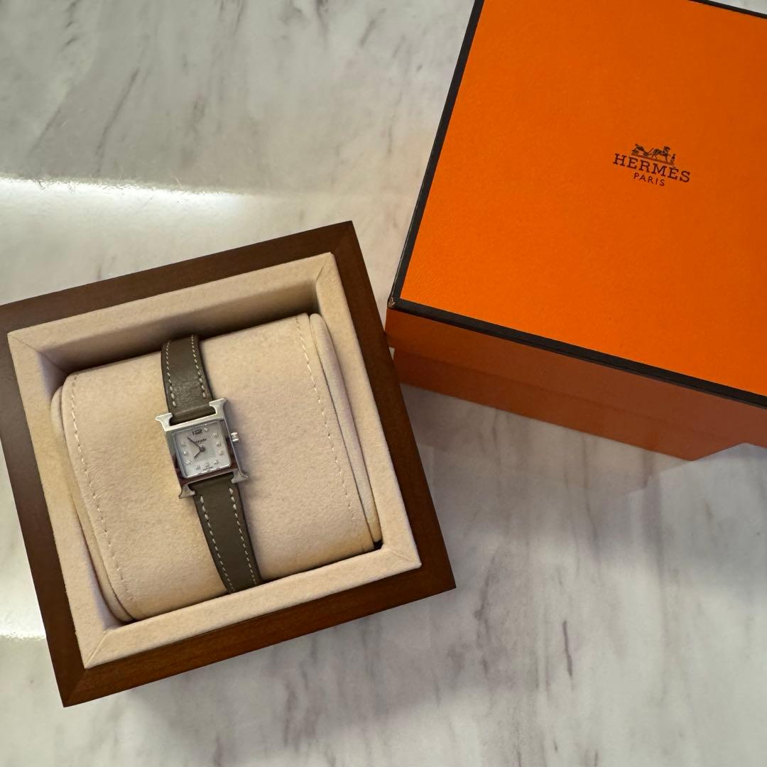 yu レディース　腕時計　エルメス　HERMES Hウォッチミニ　ダイヤ