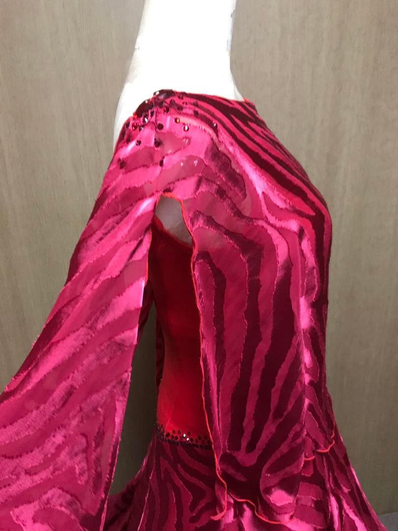 ゼブラ柄フレアスリーブダンスドレス　おまけつき