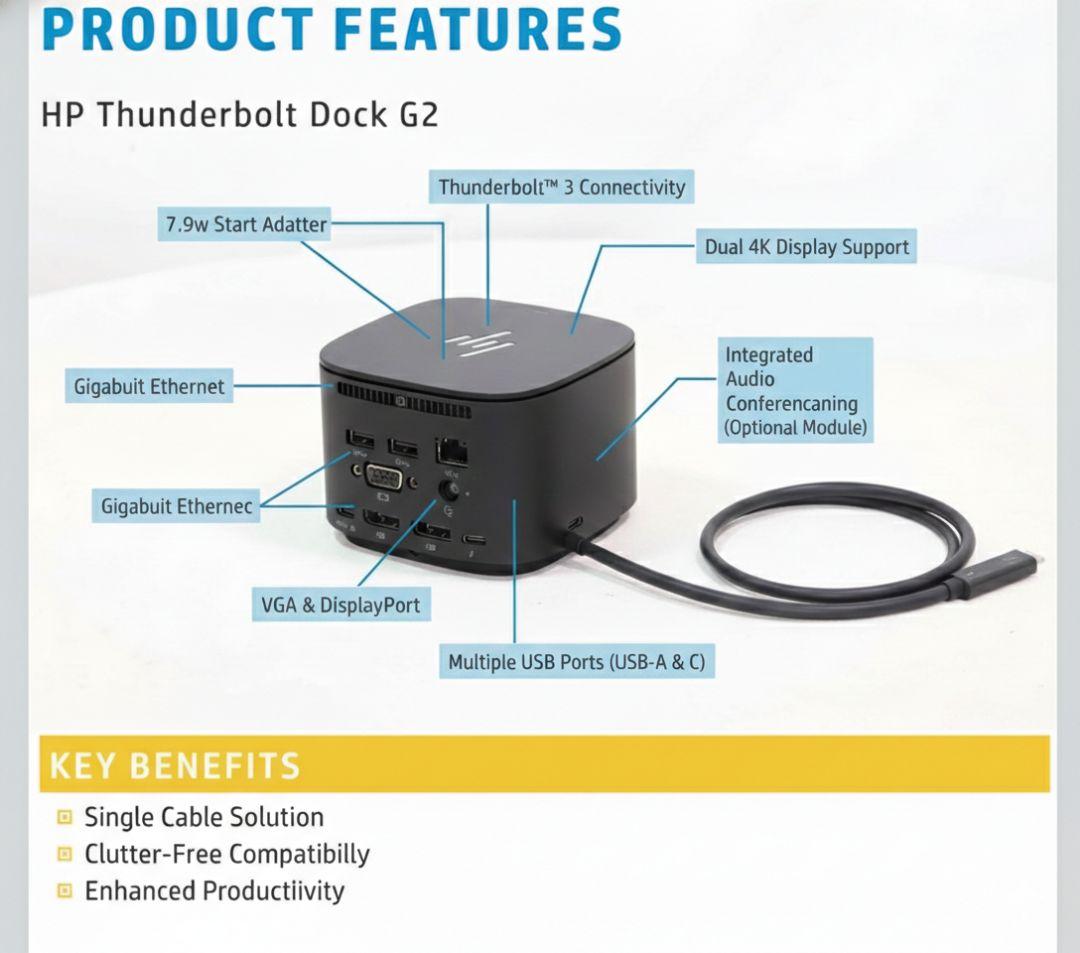 【美品】HP Thunderbolt Dock G2（120Wアダプター付）