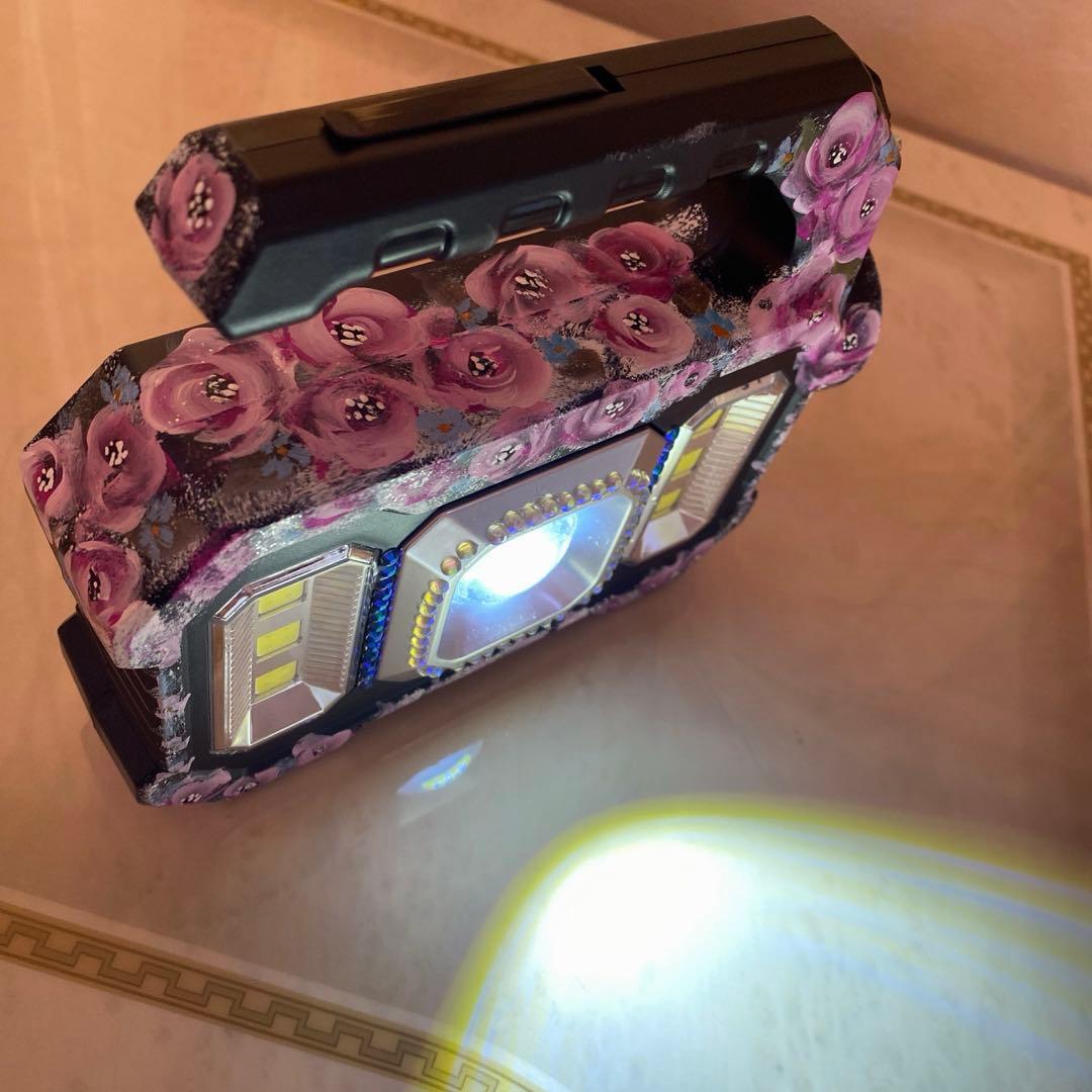 ジュエリーボックス　ランタン　懐中電灯　電子カイロ　防犯ブザー　薔薇　手描き