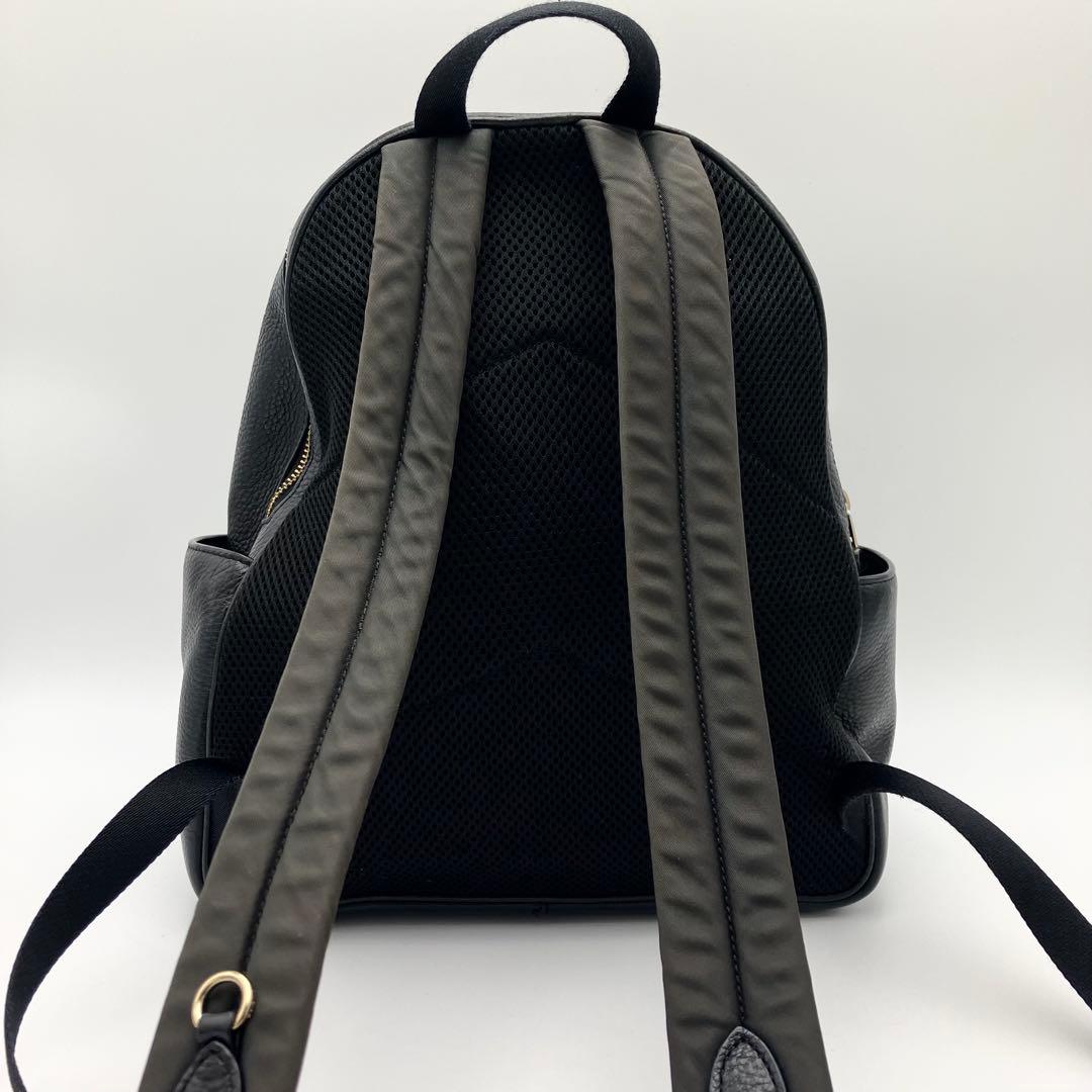 コーチ リュック バックパック ぺブルドレザー シボ革 2室 A4可 黒