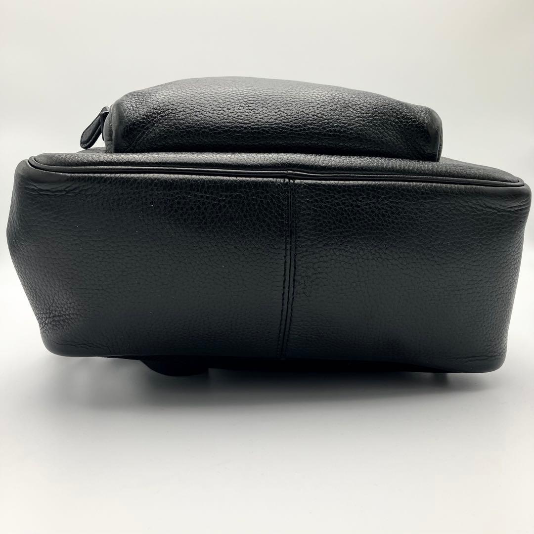 コーチ リュック バックパック ぺブルドレザー シボ革 2室 A4可 黒