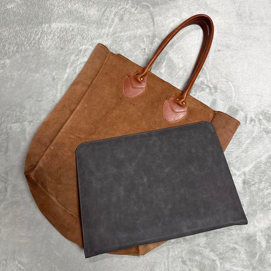 80s スエード レザー トートバッグ MADE IN USA ロングハンドル
