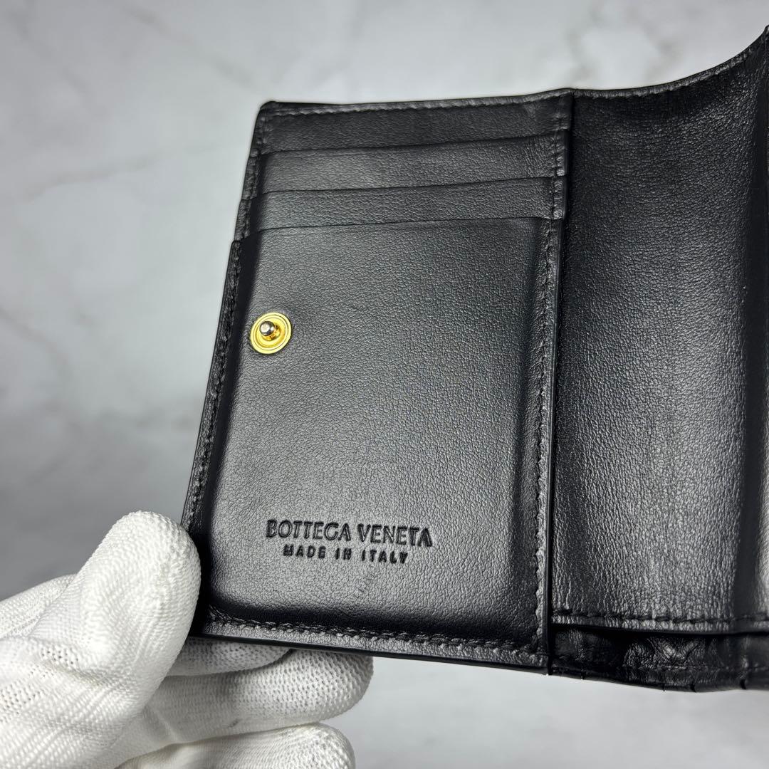 BOTTEGA VENETA ボッテガヴェネタ 二つ折り財布 カセット　ブラック