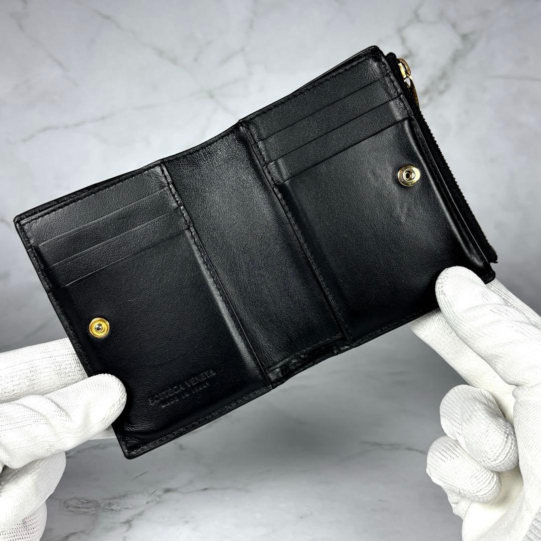 BOTTEGA VENETA ボッテガヴェネタ 二つ折り財布 カセット　ブラック