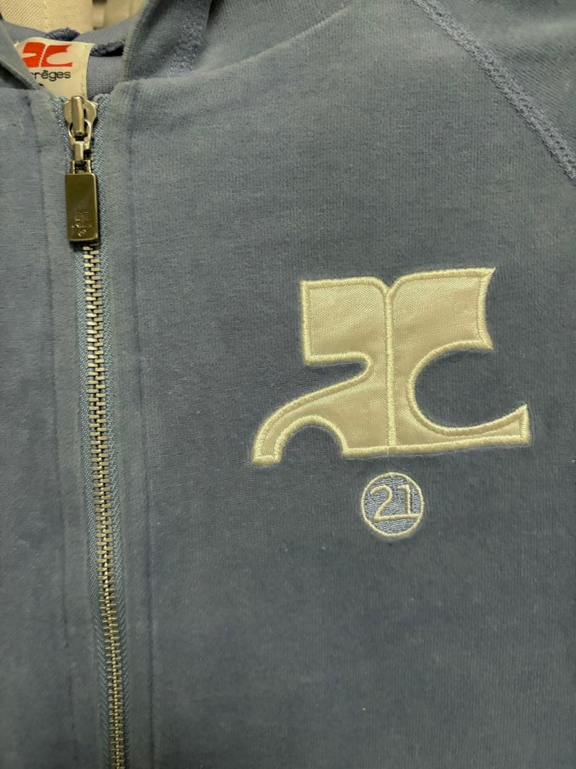 courreges ベロア　セットアップ　ブルー