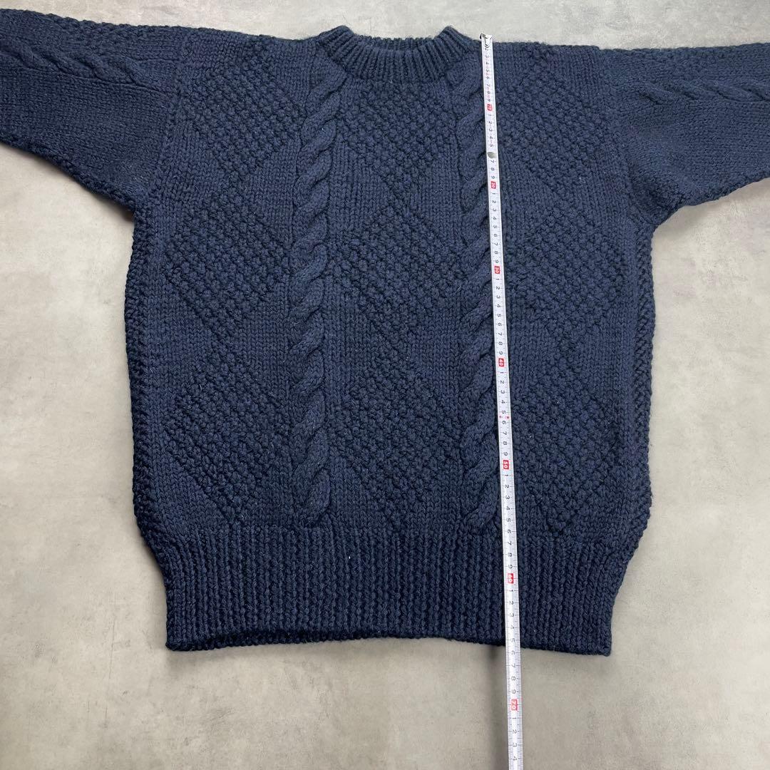 美品　45R ノアランド×WOOLアランセーター　ネイビー　サイズ３