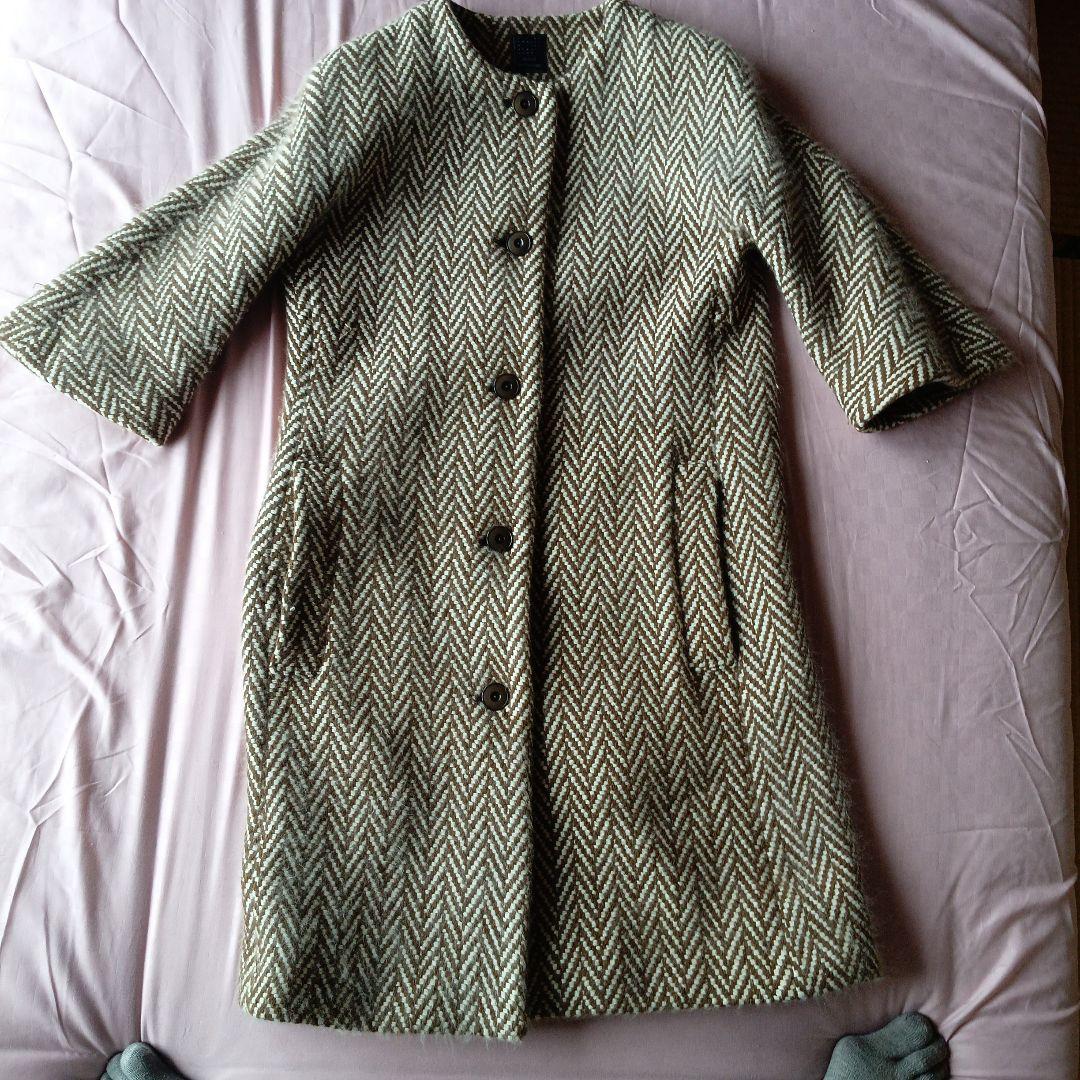 ヘリンボーン柄 七分袖コート美品です