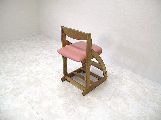 浜本工芸　ナラ無垢材デスクチェア　　子供用椅子/キッズチェア/学習椅子　高さ調整