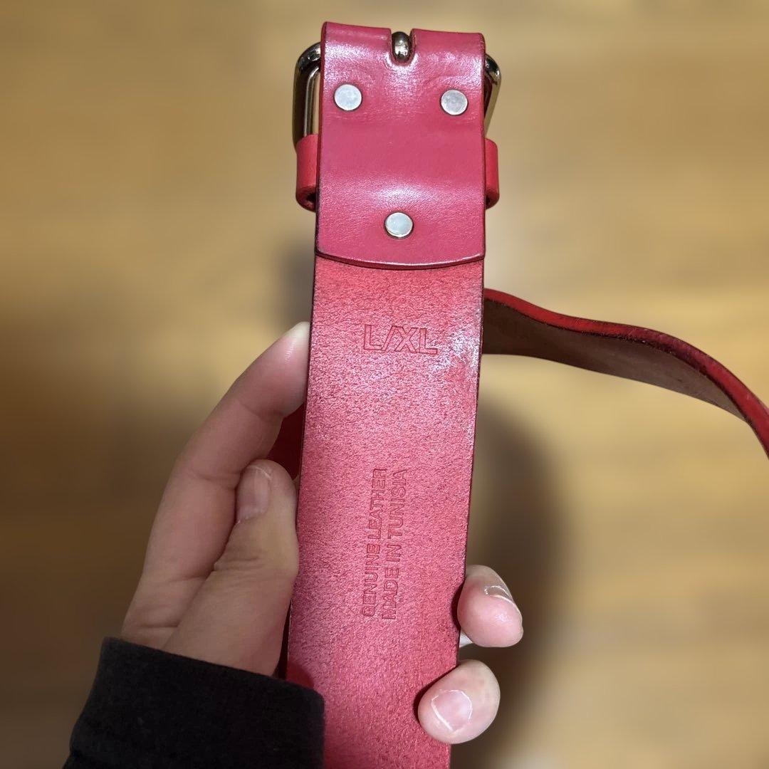 小物 Supreme Repeat Leather Belt \"Red\" 22SS