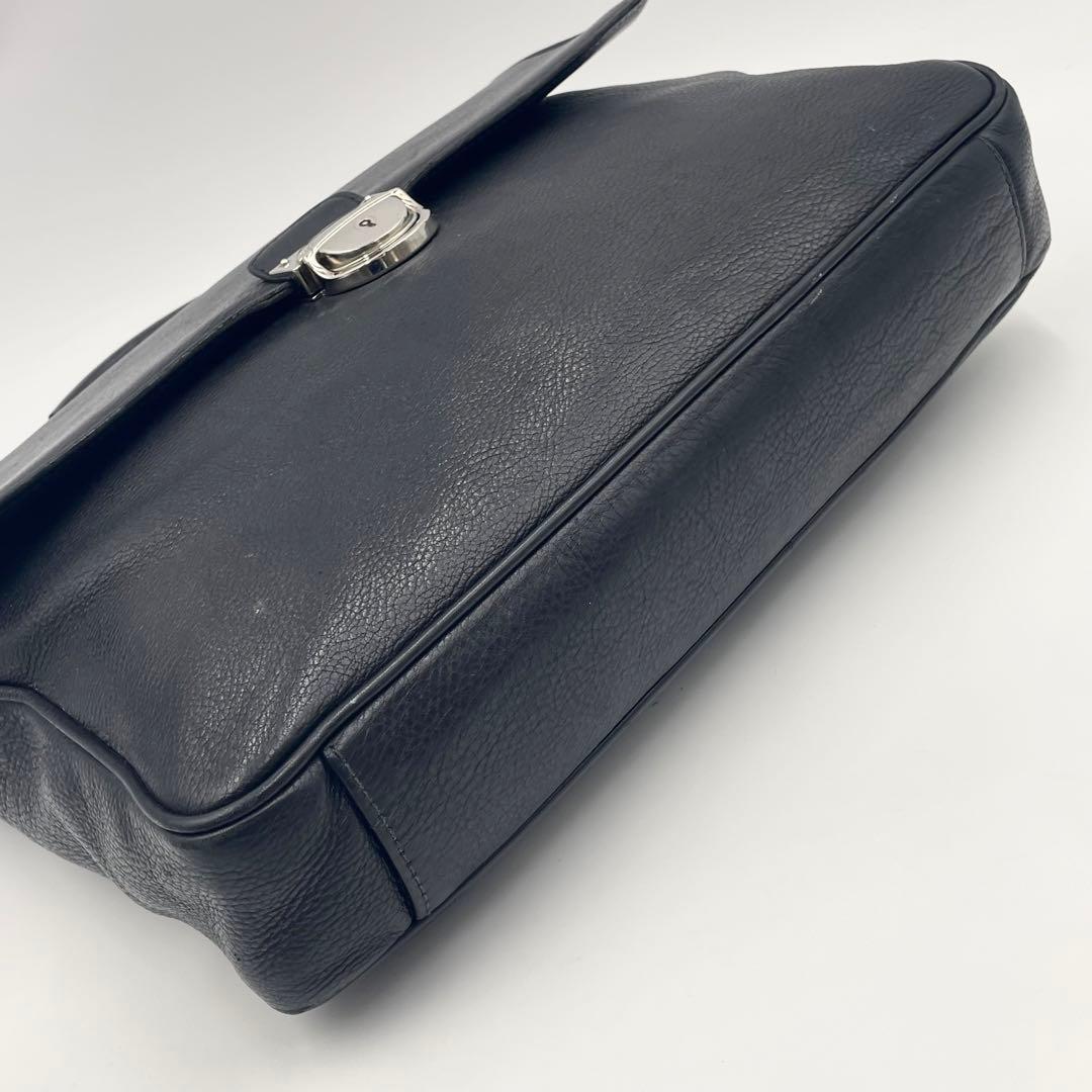 【美品】BVLGARI ブルガリ ビジネスバッグ 2way A4可 ブリーフ 黒