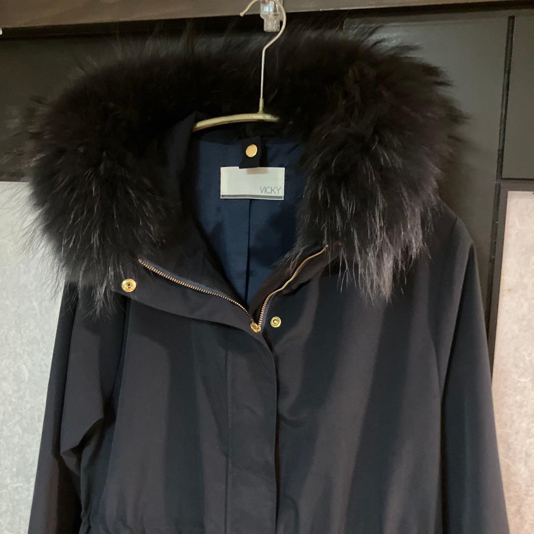 定価6万　【美品】VICKY ネイビー 3wayモッズコート ファーライナー付き