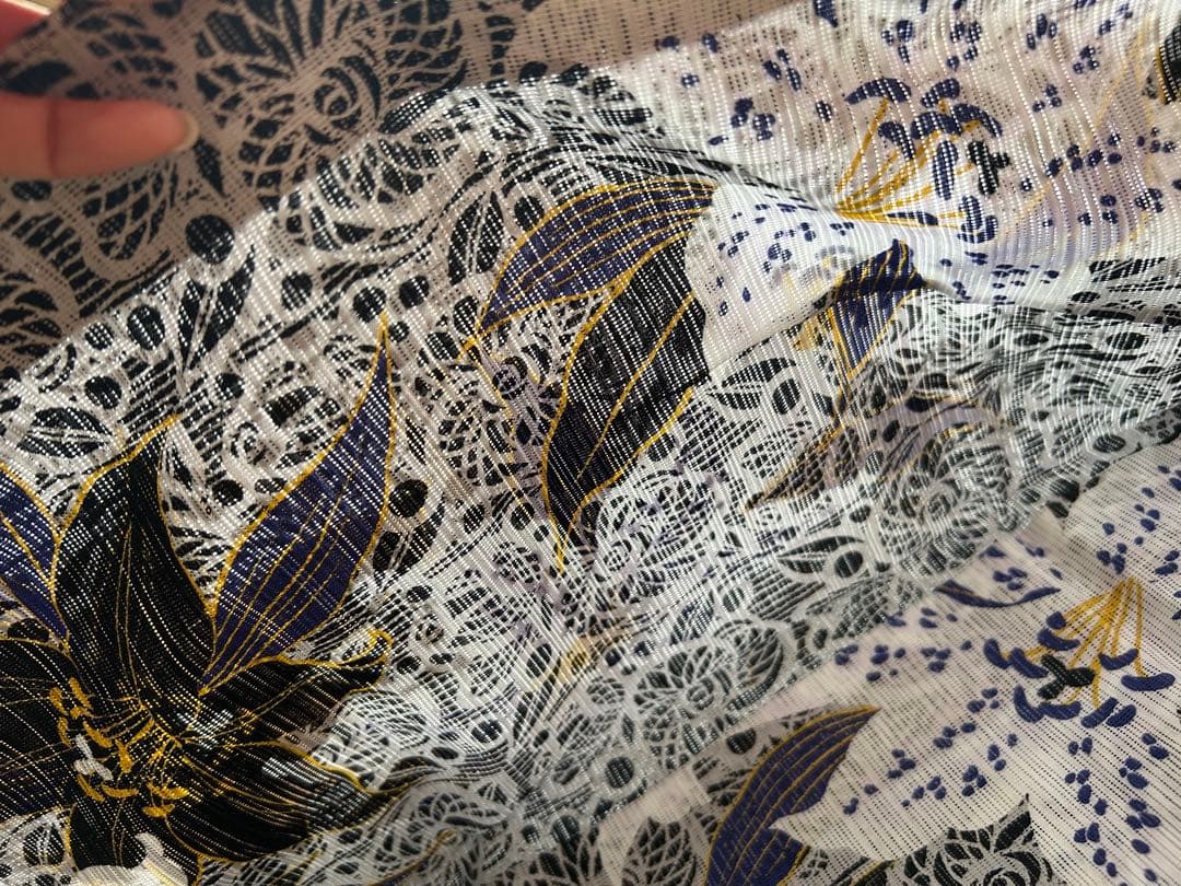 ANNA SUI浴衣 Mサイズ 白い花 黒い花