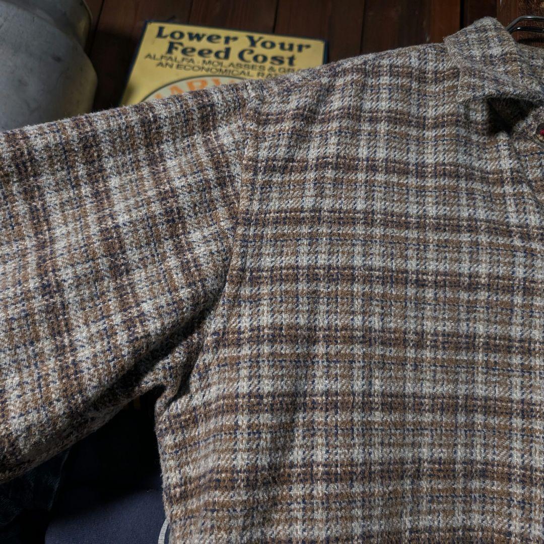 90s　常田大輝　ビックシルエット　ヘビーネルシャツ　チェック柄　ブラウン