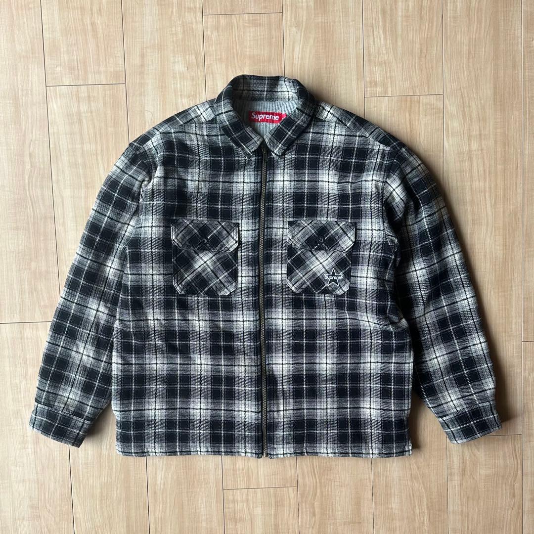 ジャケット・アウター supremeThermal Lined Zip Up FlannelShirt
