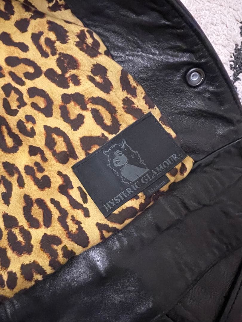 極美品 ルイスレザー　レオパードライナー