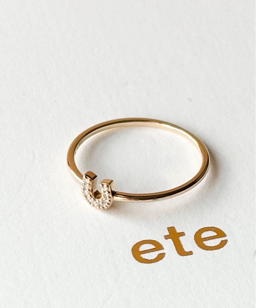 ete◎11号K10YG ダイヤモンドホースシューリング