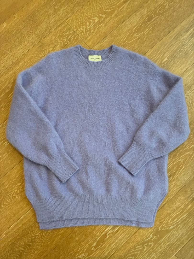 フォックスカシミヤクルーネックニット　パープル