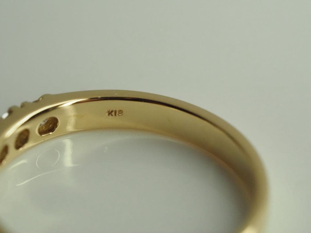 綺麗な✨0.50ct K18YG 天然ダイヤモンド ハーフエタニティリング