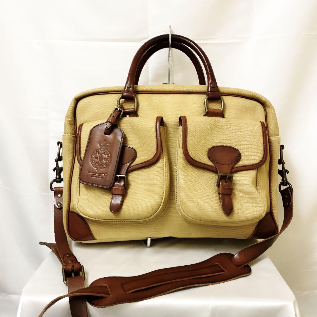 【激レア】ラルフローレンヘリテージ レザートリム キャンバス　ビジネスバッグ