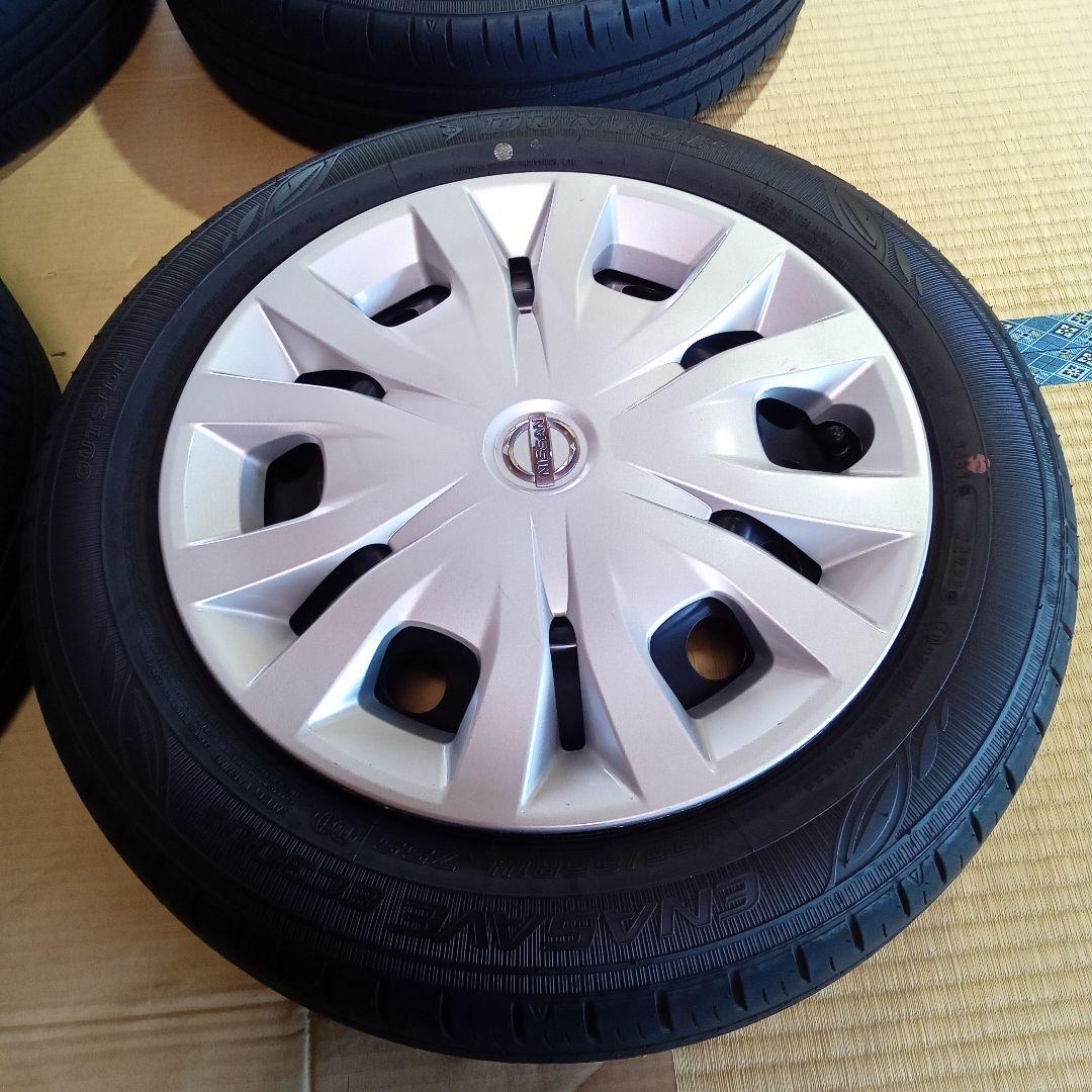 じ*う様 B40系ルークス純正14インチスチールホイール4本バリ山24年式タイヤ