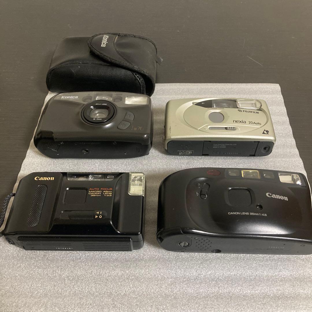 Canon 、富士フイルム、コニカ、コンパクトフィルムカメラ 4台　動作未確認