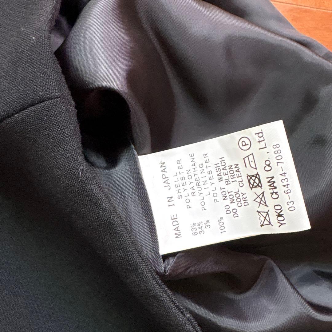 YOKO CHAN 黒 半袖 ひざ丈ワンピース