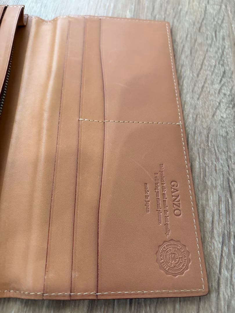 GANZO コードバン　ファスナー小銭入れ付き長財布　ブラック