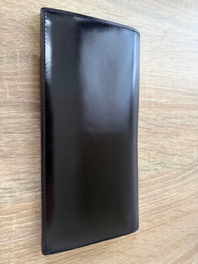 GANZO コードバン　ファスナー小銭入れ付き長財布　ブラック