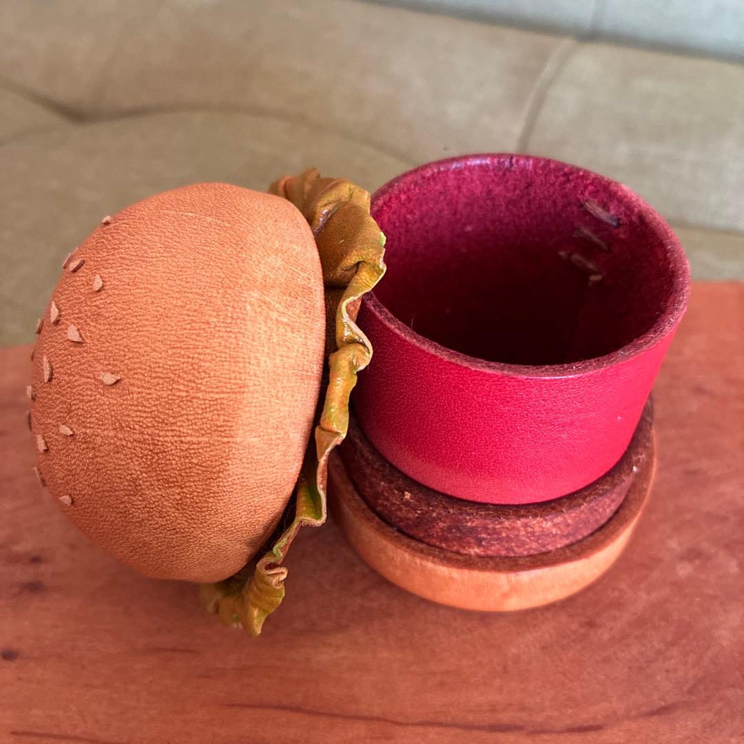 革パティシエ 【高級mini革バーガー】小物入れ 革工房Broonie