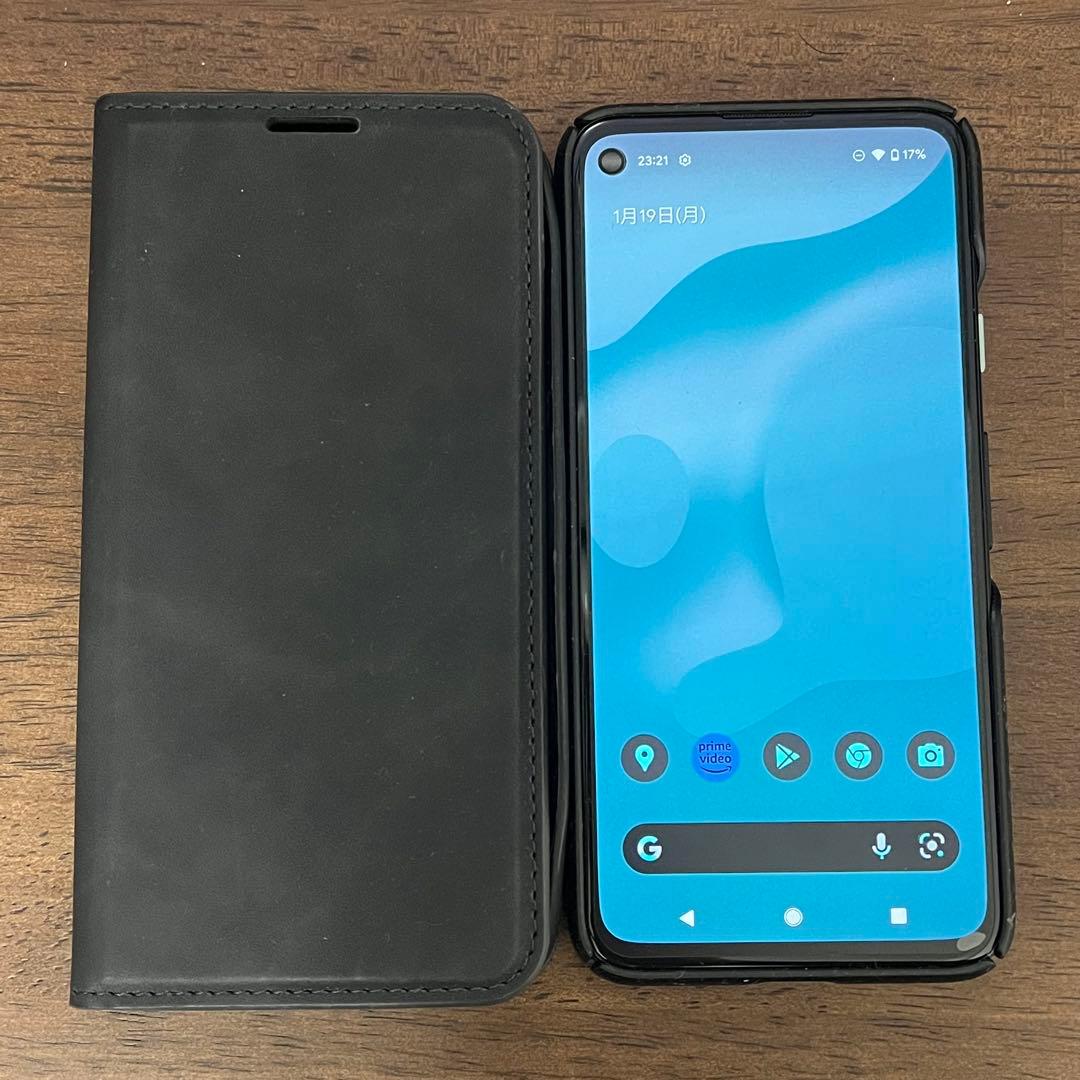 【美品箱付き】Google Pixel 4a ブラック ケースx2