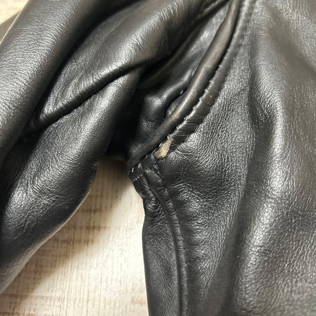 い*銀様 Schott（ショット）　 シングルレザーライダースジャケット　36