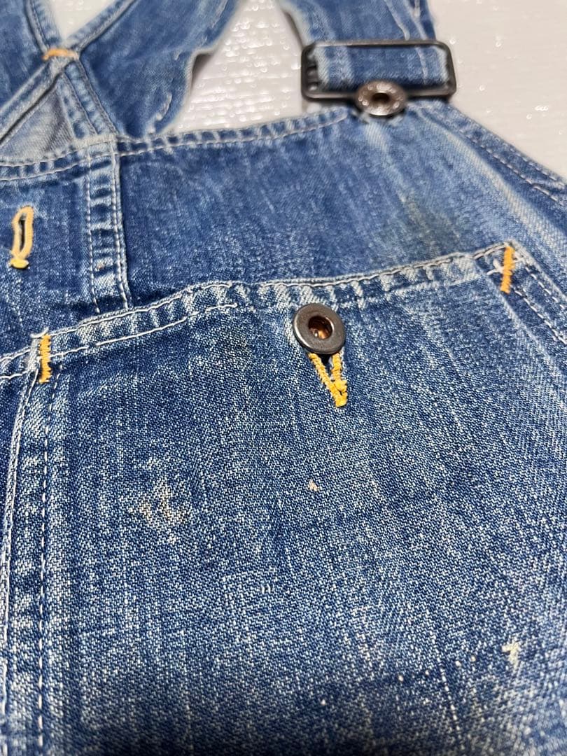 【vintage】大戦モデル 月桂樹ボタン オーバーオール ドーナツボタン