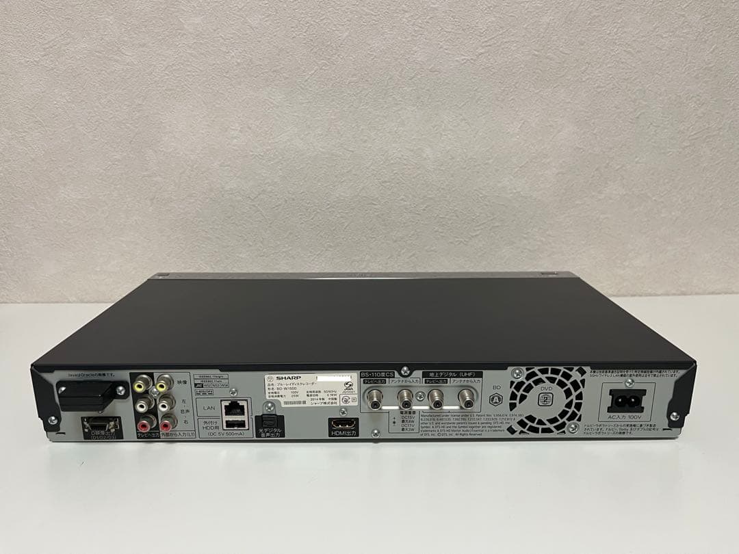 SHARP AQUOS Blu−ray レコーダー BD-W1500 【美品】