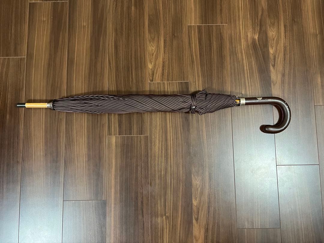 マリアフランチェスコ　長傘　手元ブラウン/ピンク