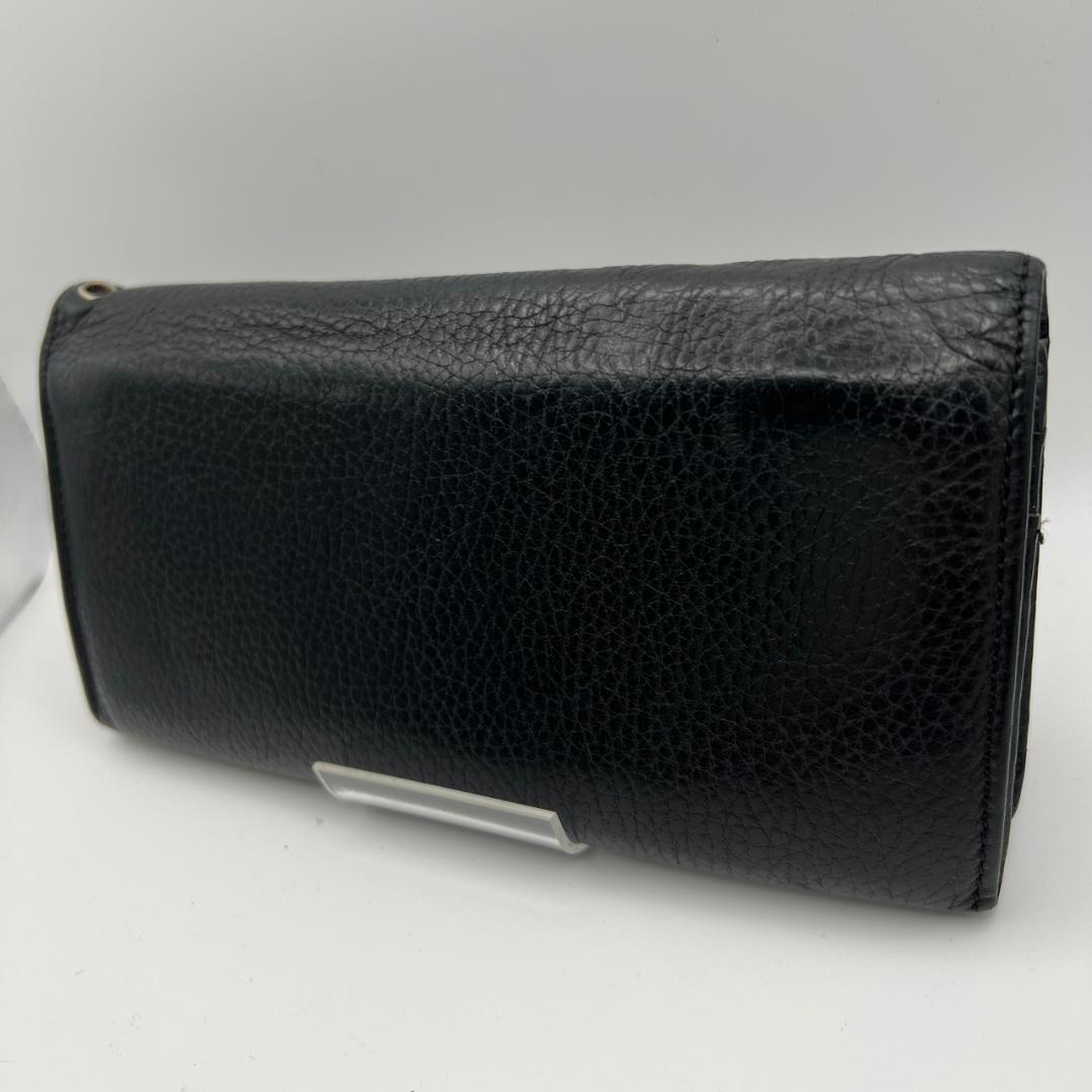 美品ヴィヴィアンウエストウッド★メンズフラップロングウォレット 長財布 本革 黒