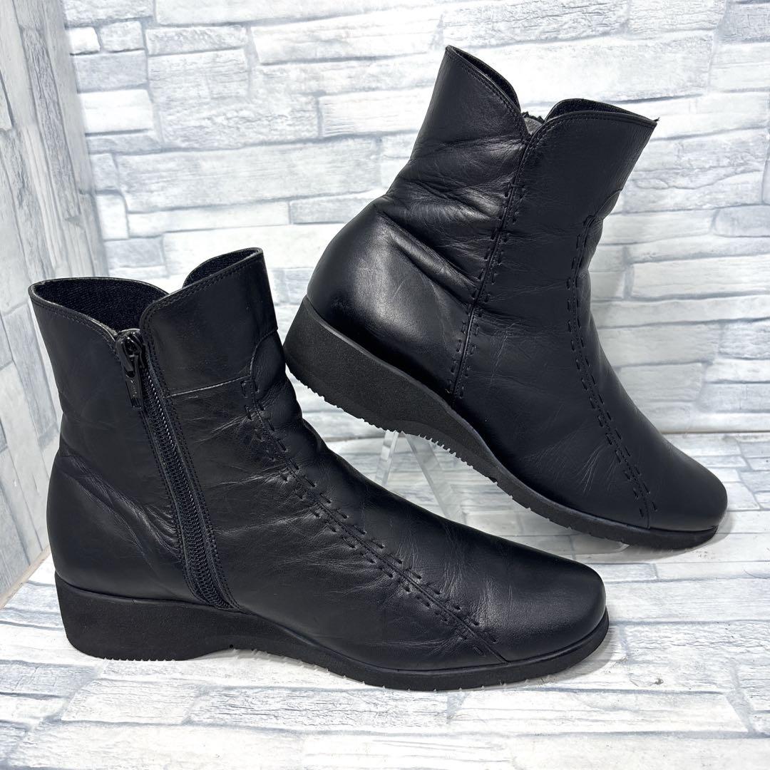 ✨美品✨ アシックスウォーキング ペダラ ショートブーツ ブラック 23cm