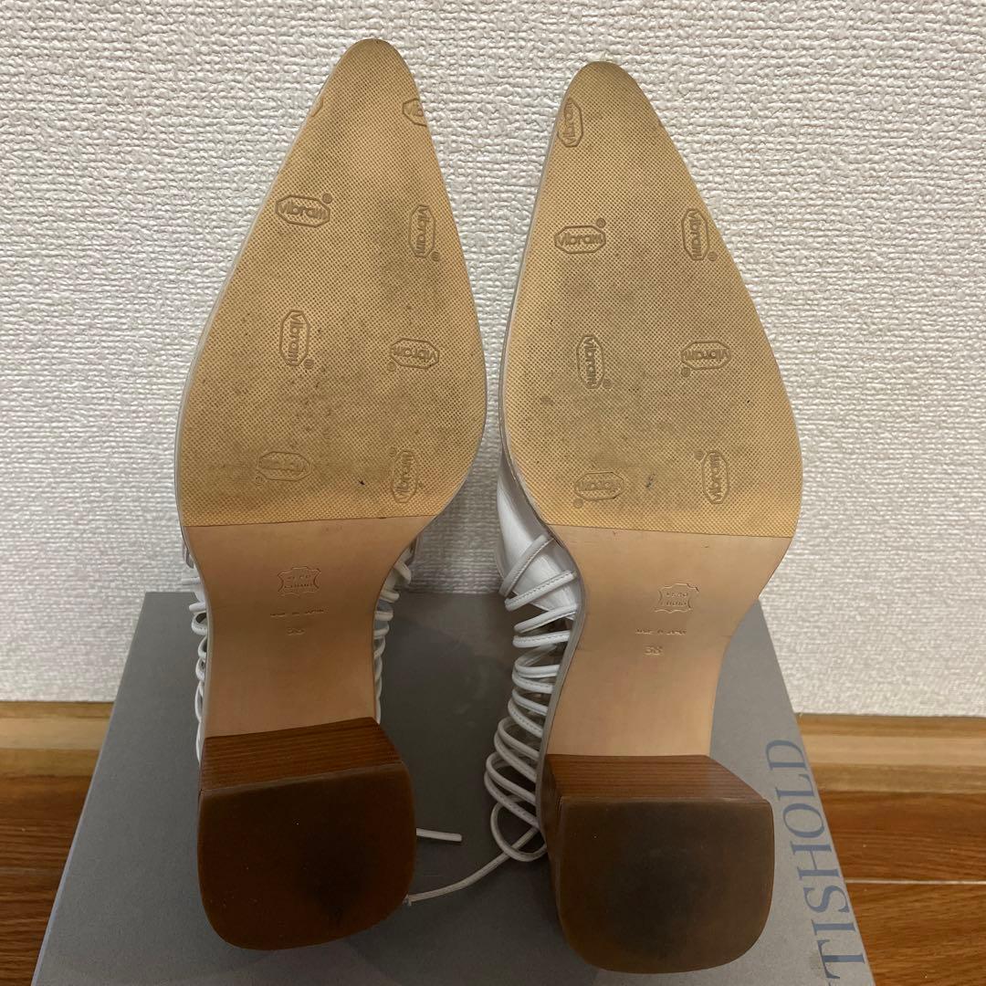 アンチショルドKlara サイズ38 ホワイトパンプス　ブーティーショートブーツ