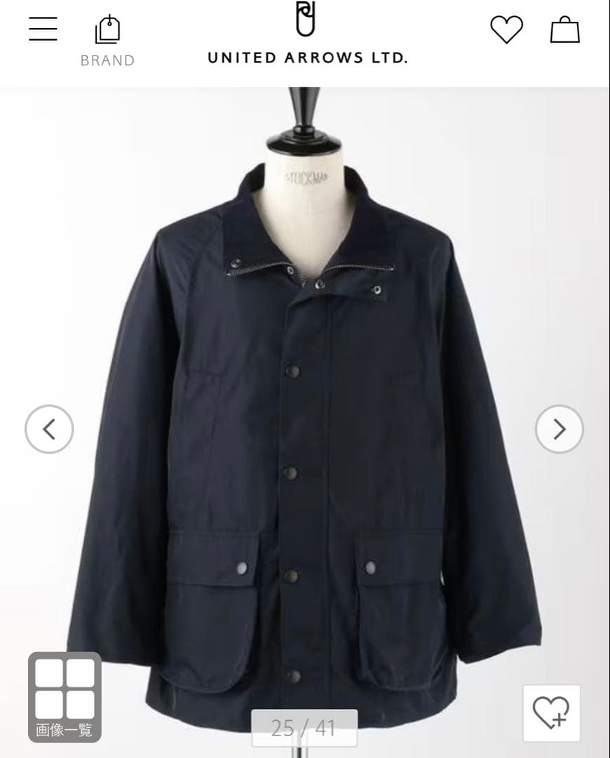 J*n様 ＜Barbour＞GLR別注 スタンド ビデイル ジャケット