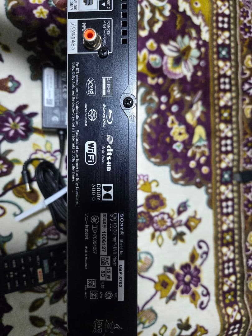 Sony UBP-X700ブルーレイプレーヤー・外付けハードディスク