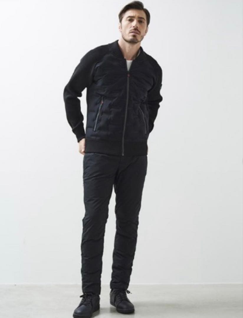 新品未使用ジーステージ ダウンジャケット ニット切替 メンズ 黒系G-STAGE