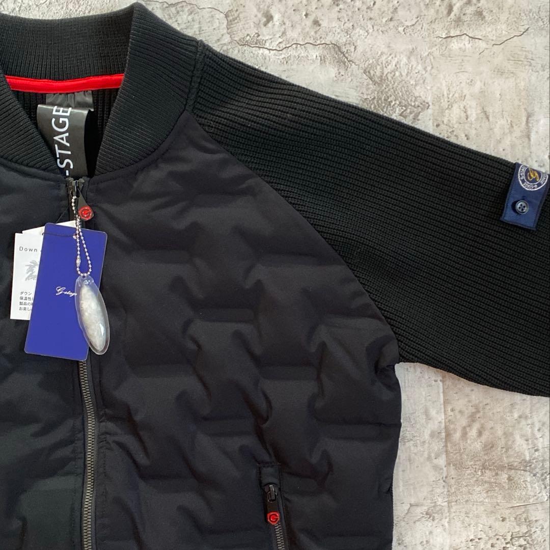 新品未使用ジーステージ ダウンジャケット ニット切替 メンズ 黒系G-STAGE