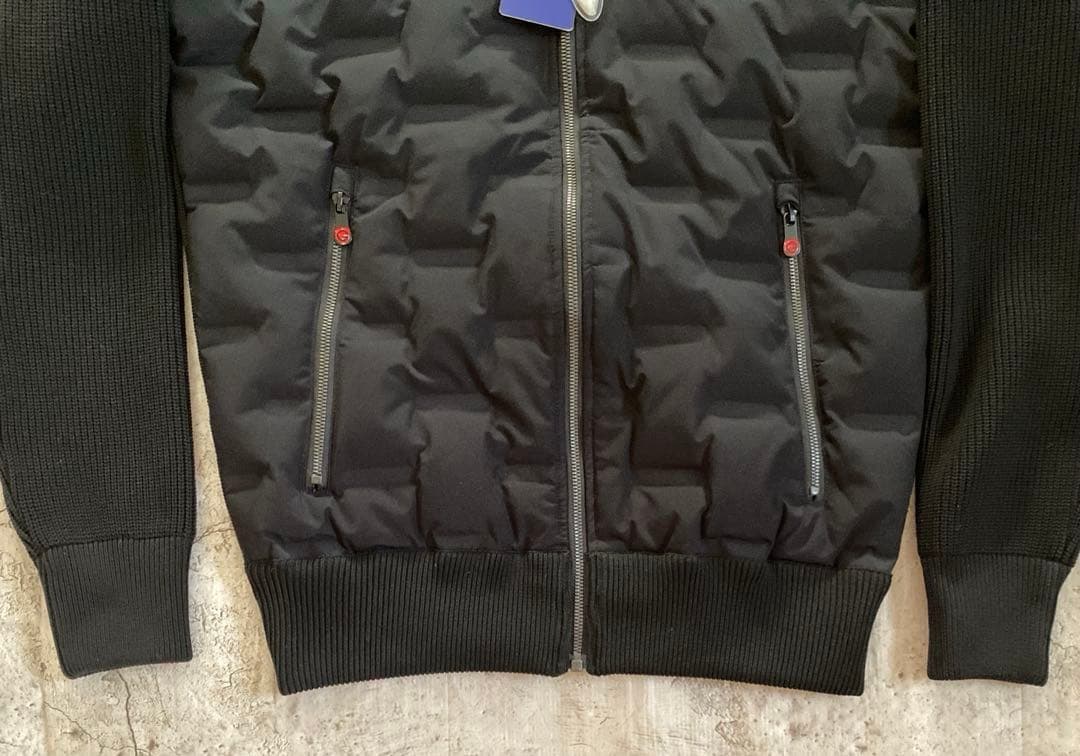 新品未使用ジーステージ ダウンジャケット ニット切替 メンズ 黒系G-STAGE