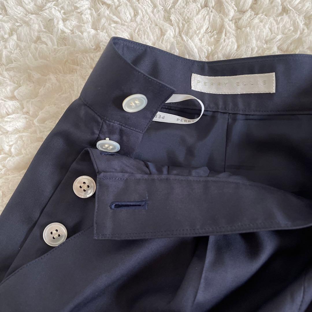 ペリーエリス　ヴィンテージ　紺　ネイビー オーバーサイズ　シルク　パンツスーツ