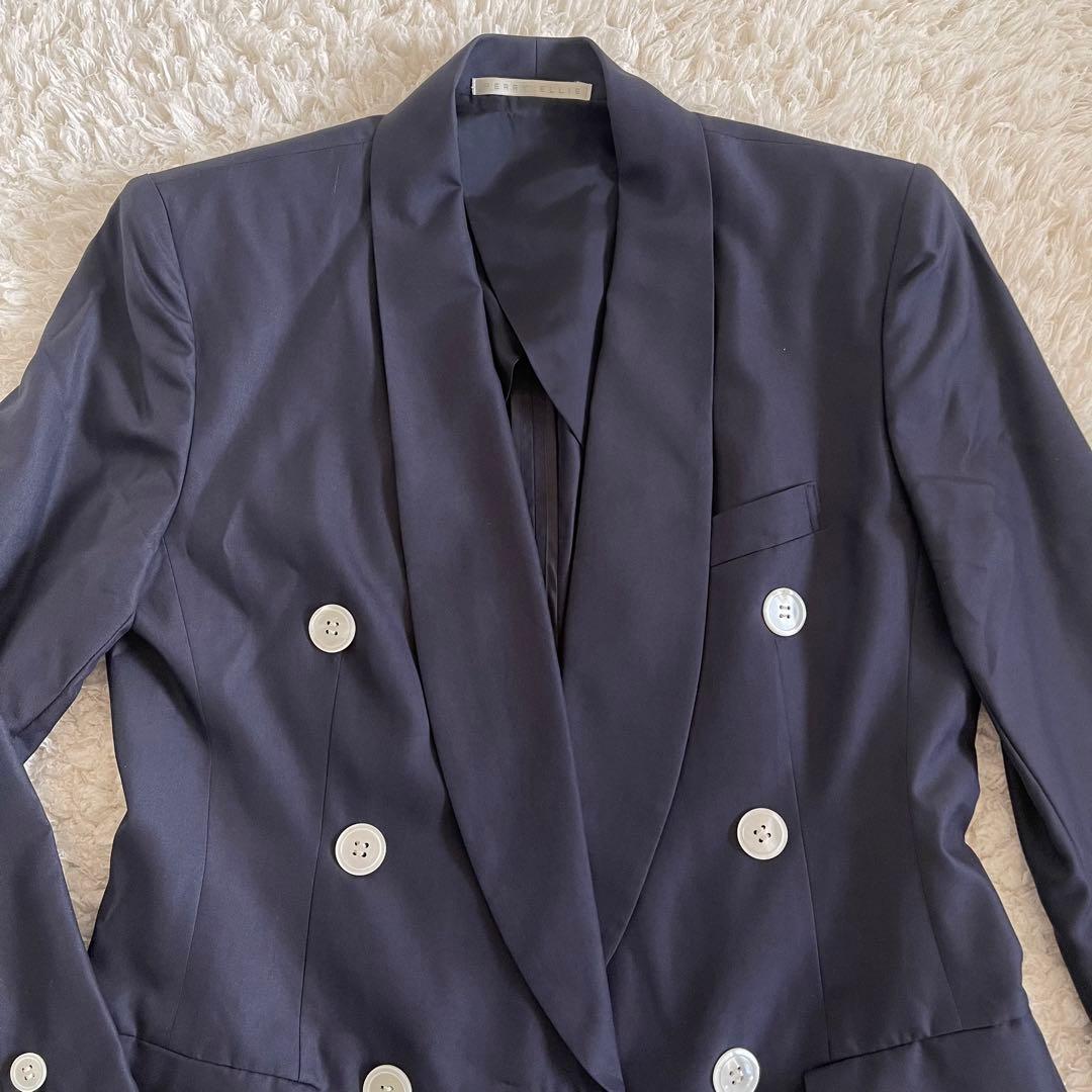 ペリーエリス　ヴィンテージ　紺　ネイビー オーバーサイズ　シルク　パンツスーツ